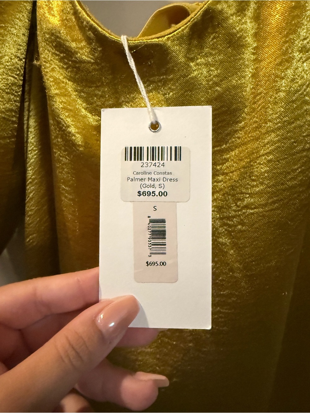 Caroline Constas Palmer Metallic Gold Off-the-Shoulder Maxi - Picture 5 of 5